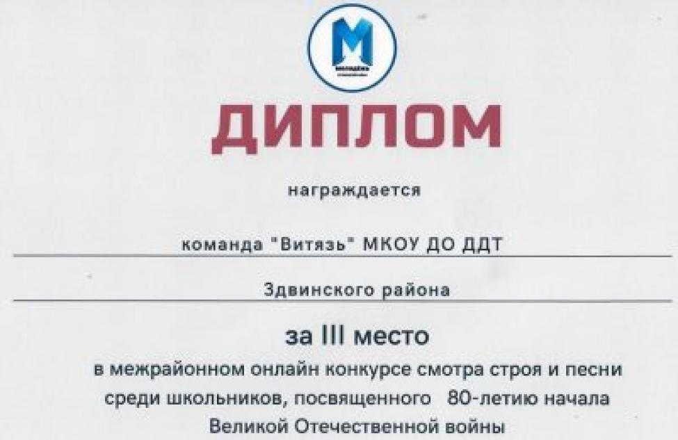 «Витязи» из Здвинского района стали призерами в конкурсе строя и песни