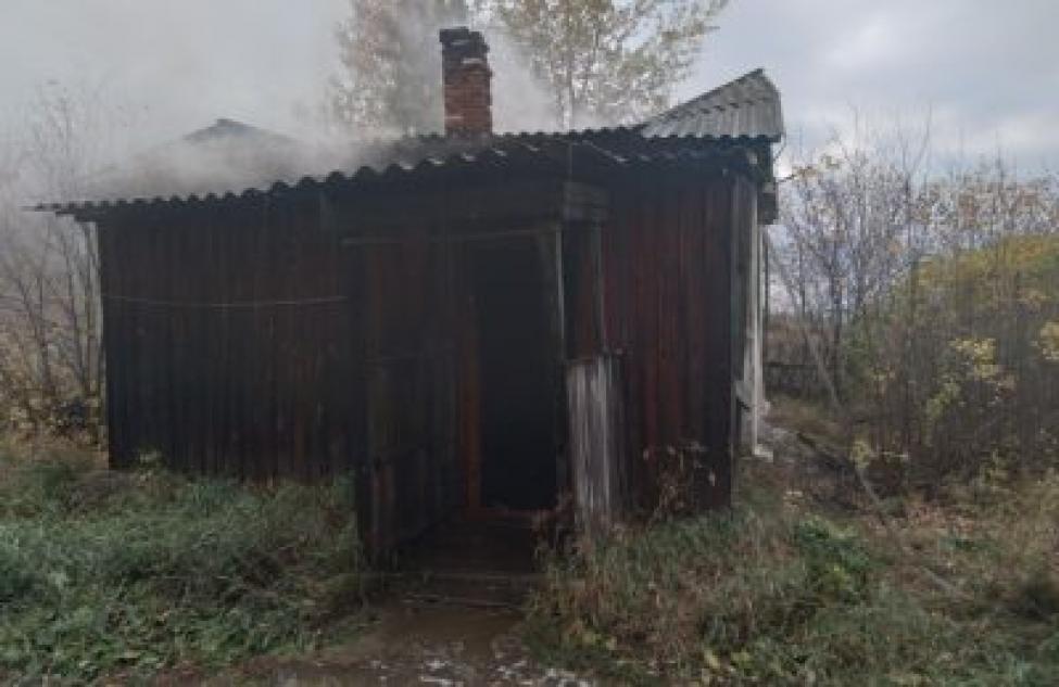 В Здвинске пожар уничтожил надворные постройки