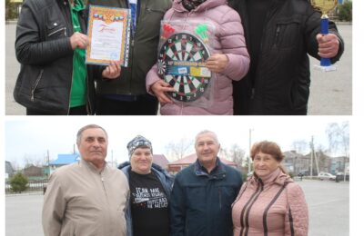 Тройка лучших команд ветеранов Здвинского района в зимней районной спартакиаде